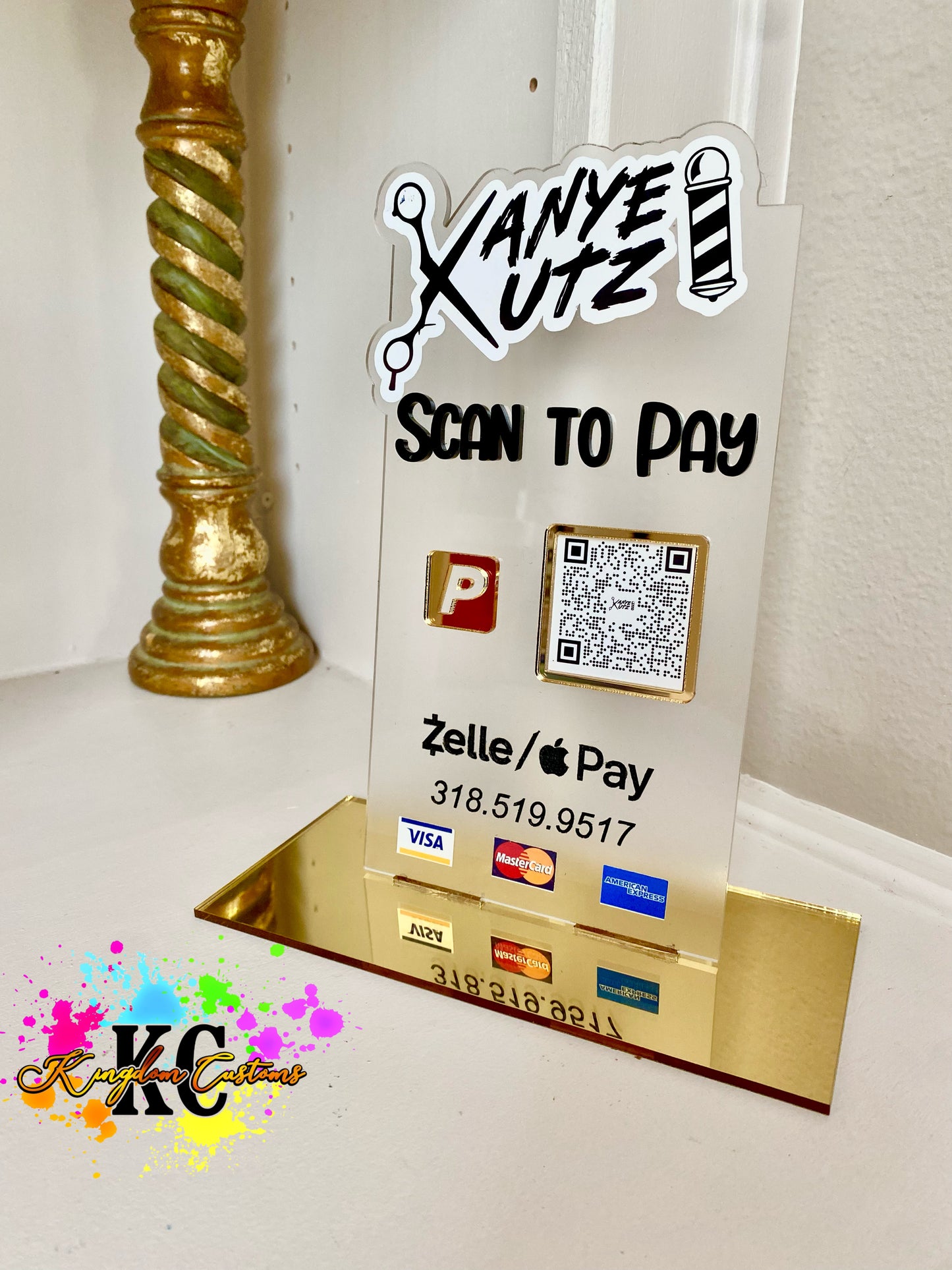 Rectangle Acrylic Payment sign