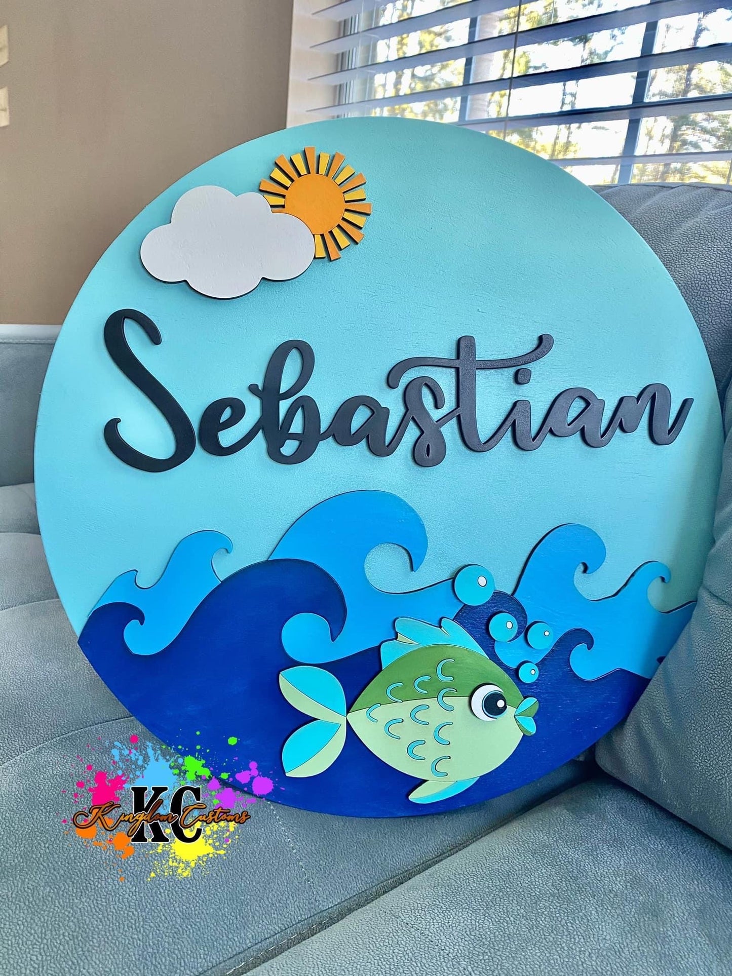 Round nursery sign