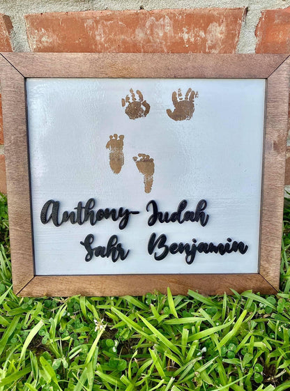 Hands and feet memorial plaque