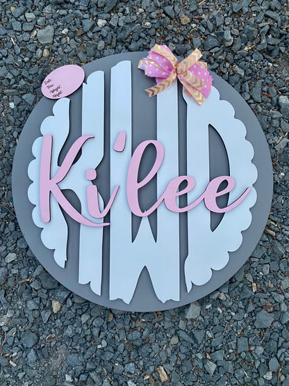 Round nursery sign