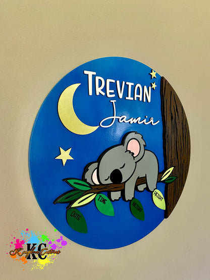 Round nursery sign