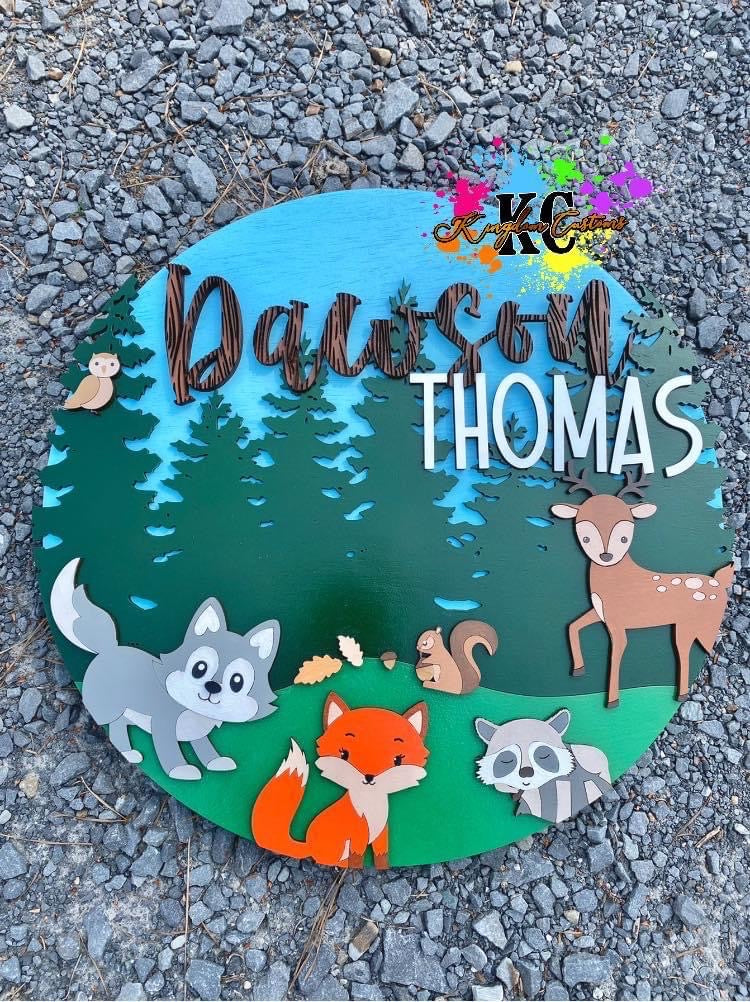 Round nursery sign