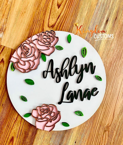 Round nursery sign