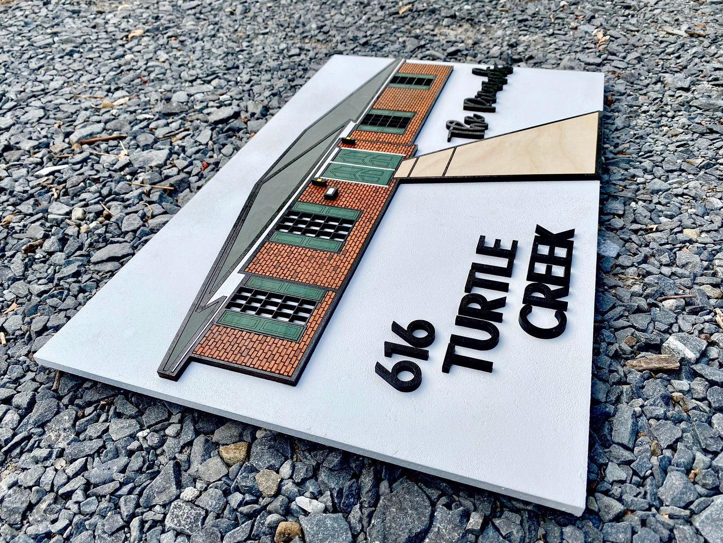 3D house replica sign