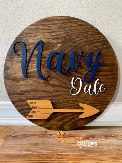 Round nursery sign