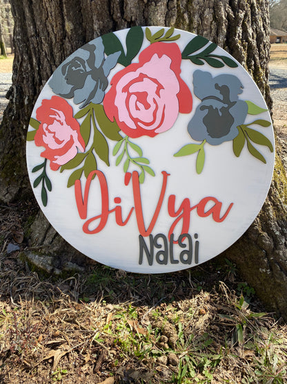 Round nursery sign