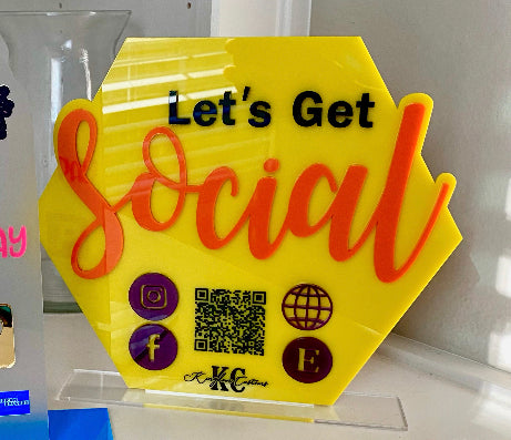 "Let's Get Social" business sign