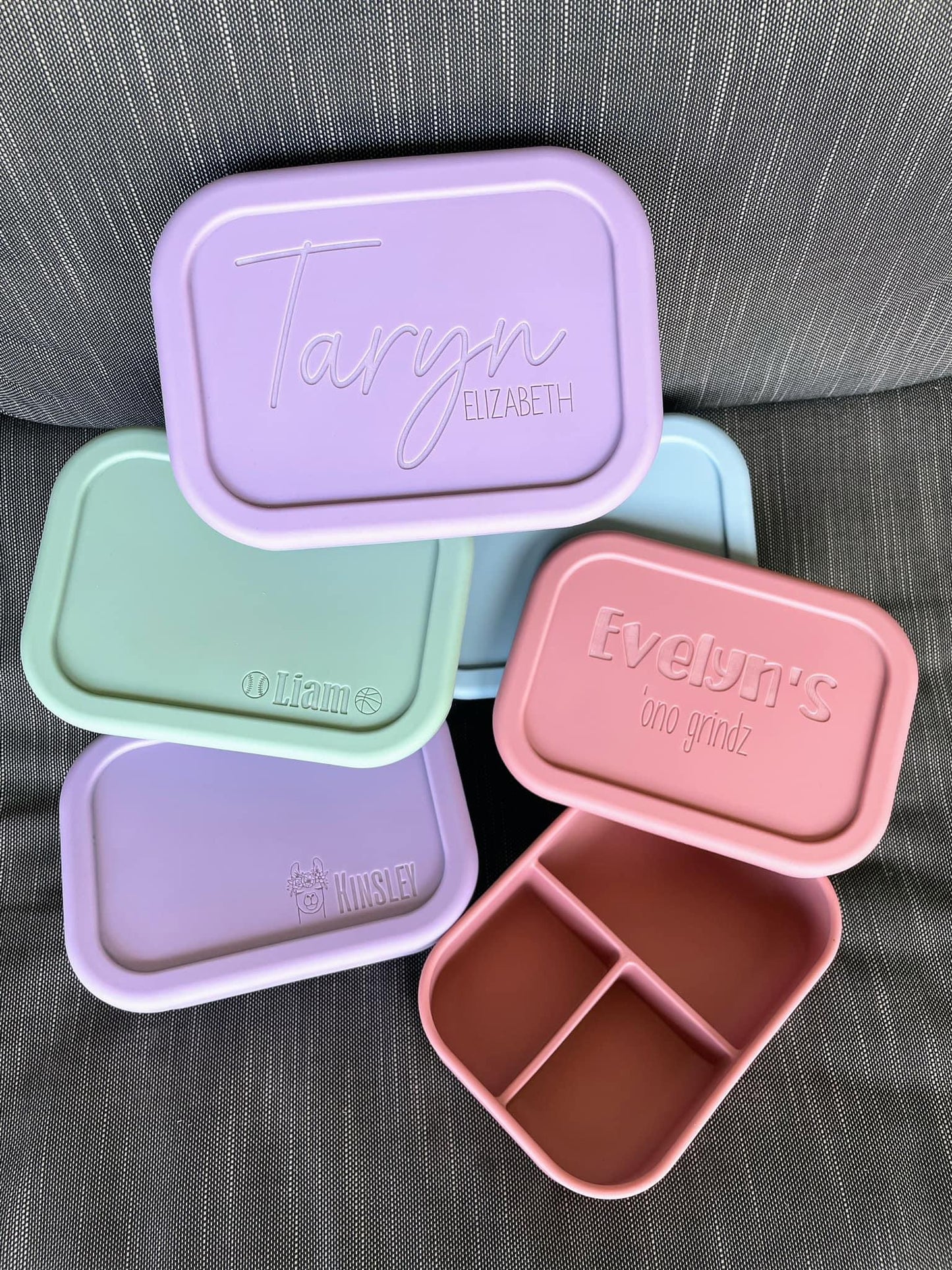 Custom engraved Silicone Bento boxes